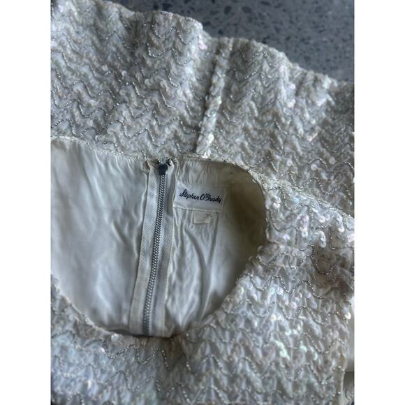 Stephen O’Grady Women Sm Top White Sequin Sleeveless Vintage Formal Glam Vintage - Picture 4 of 4